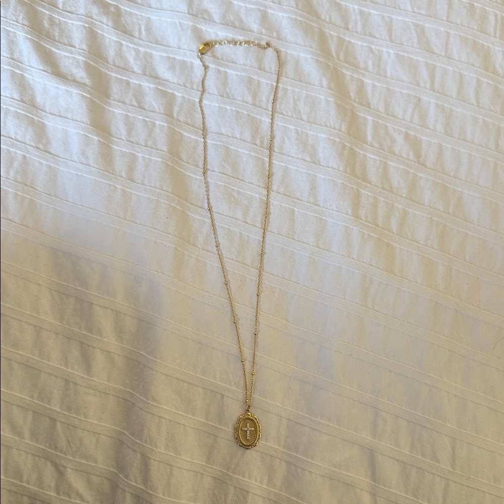 EP Jewels Gold Cross Pendant Necklace